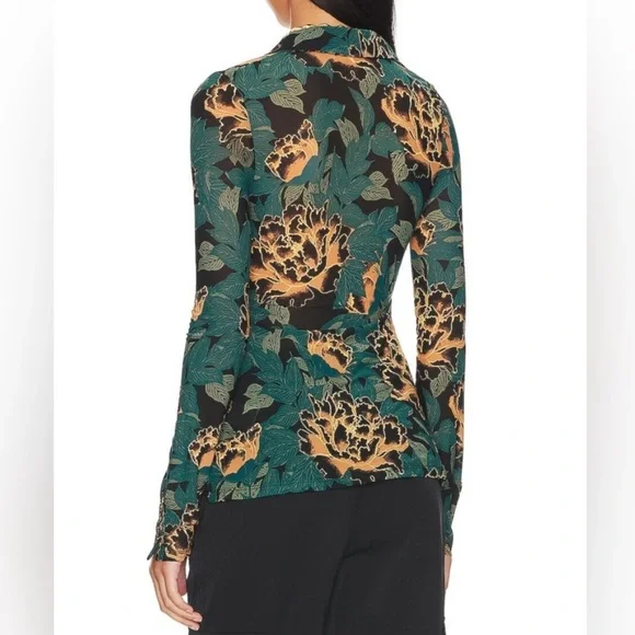 Free People Lucky Shirtee Button-Up Shirt in Black Bloom, Size Large NWT - Picture 3 of 8